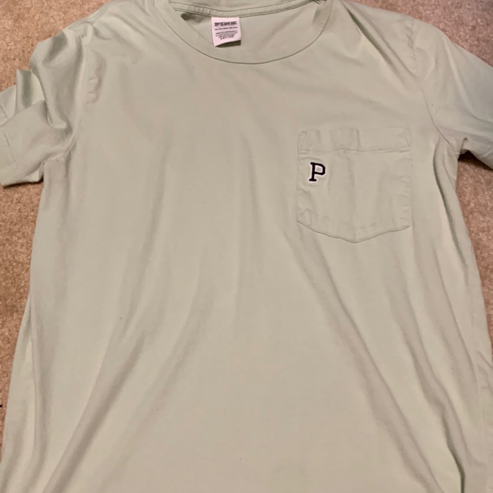 green pink shirt